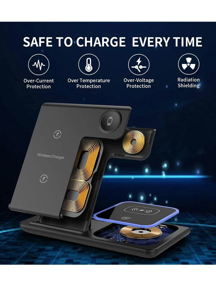 Cargador Inalámbrico 3 en 1 – 15W para iPhone, Apple Watch y AirPods