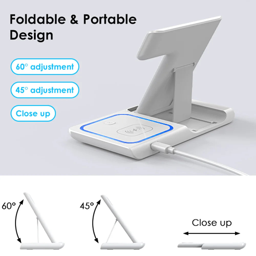 Cargador Inalámbrico 3 en 1 – 15W para iPhone, Apple Watch y AirPods