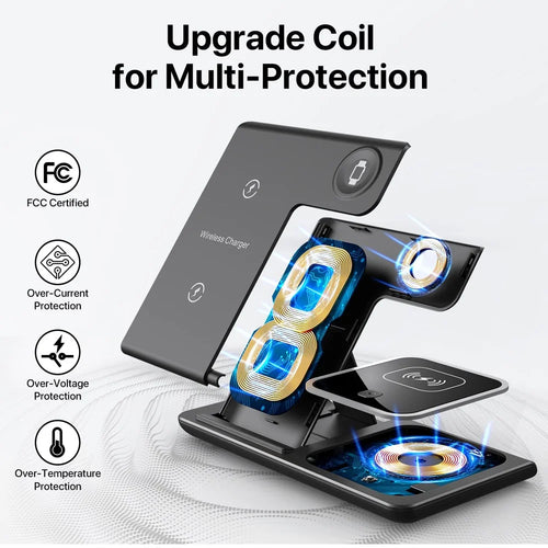 Cargador Inalámbrico 3 en 1 – 15W para iPhone, Apple Watch y AirPods